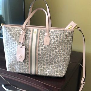 Rare pink and gray Gemini Link Tory Burch purse